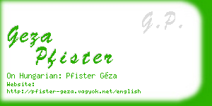 geza pfister business card
